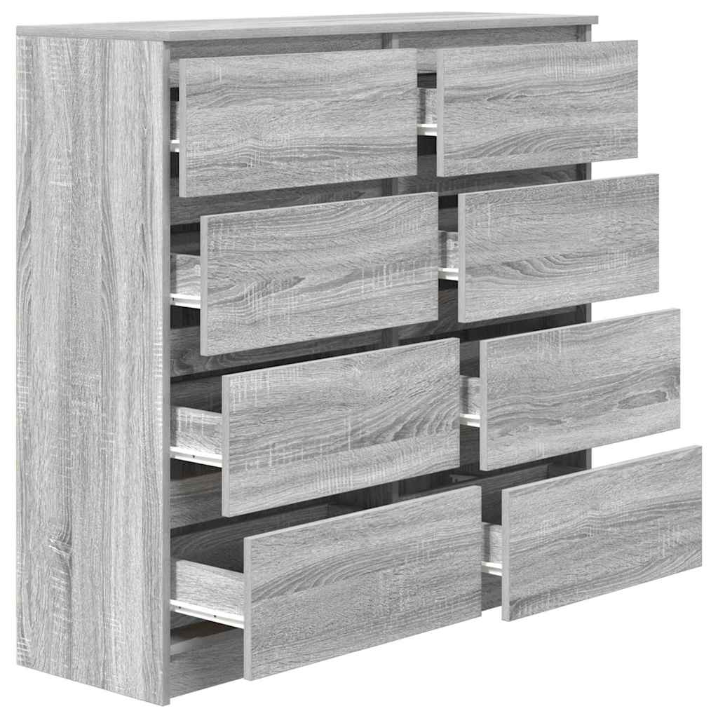 Sideboard Grau Sonoma 100x35x99 cm Holzwerkstoff