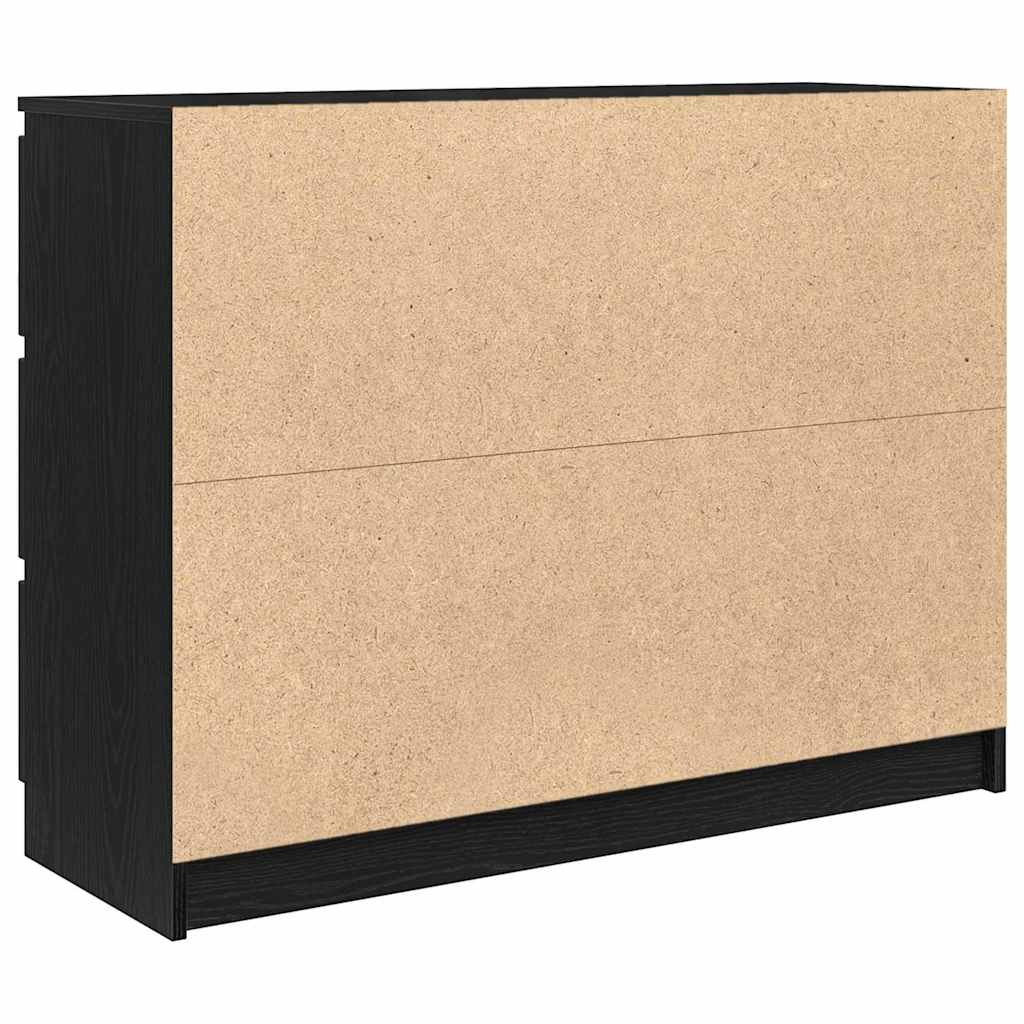 Sideboard Schwarz Eichen-Optik 100x35x76 cm Holzwerkstoff