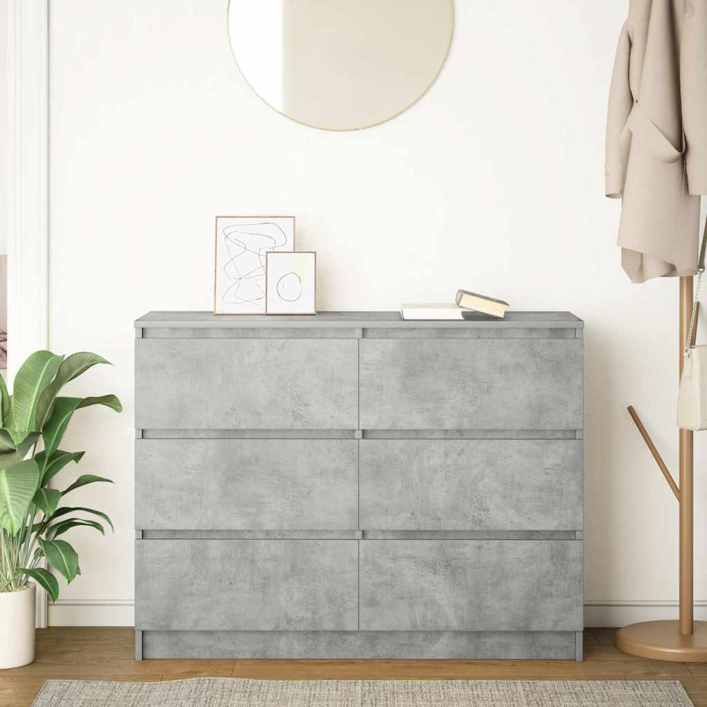Sideboard Betongrau 100x35x76 cm Holzwerkstoff