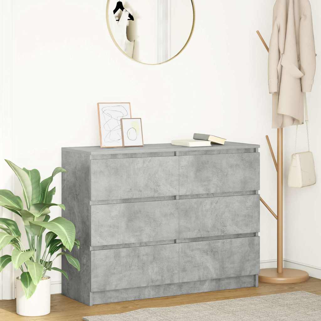 Sideboard Betongrau 100x35x76 cm Holzwerkstoff