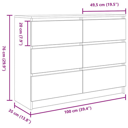 Sideboard Räuchereiche 100x35x76 cm Holzwerkstoff