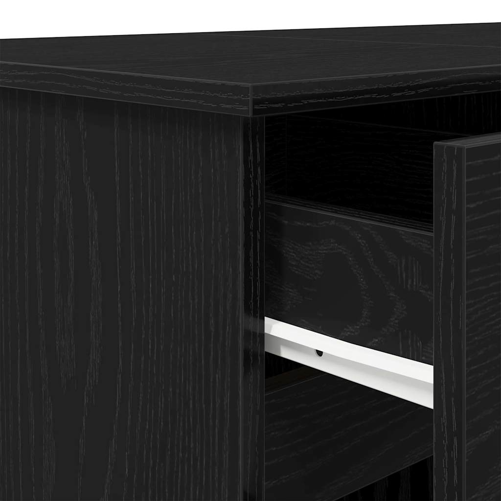 Schreibtisch Schwarz Eichen-Optik Holzwerkstoff