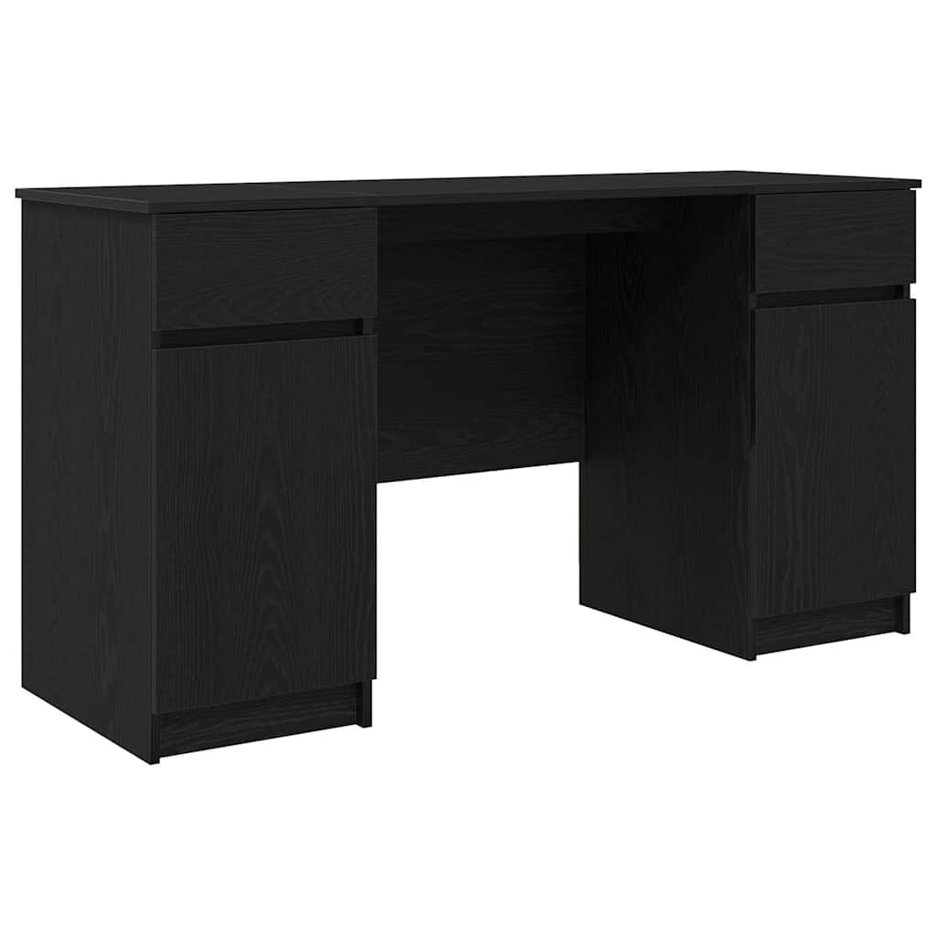 Schreibtisch Schwarz Eichen-Optik Holzwerkstoff