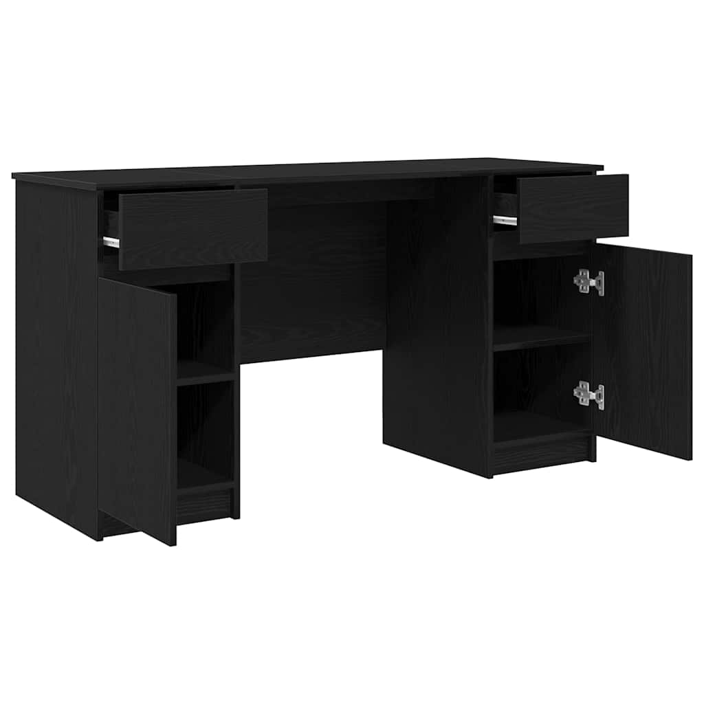 Schreibtisch Schwarz Eichen-Optik Holzwerkstoff