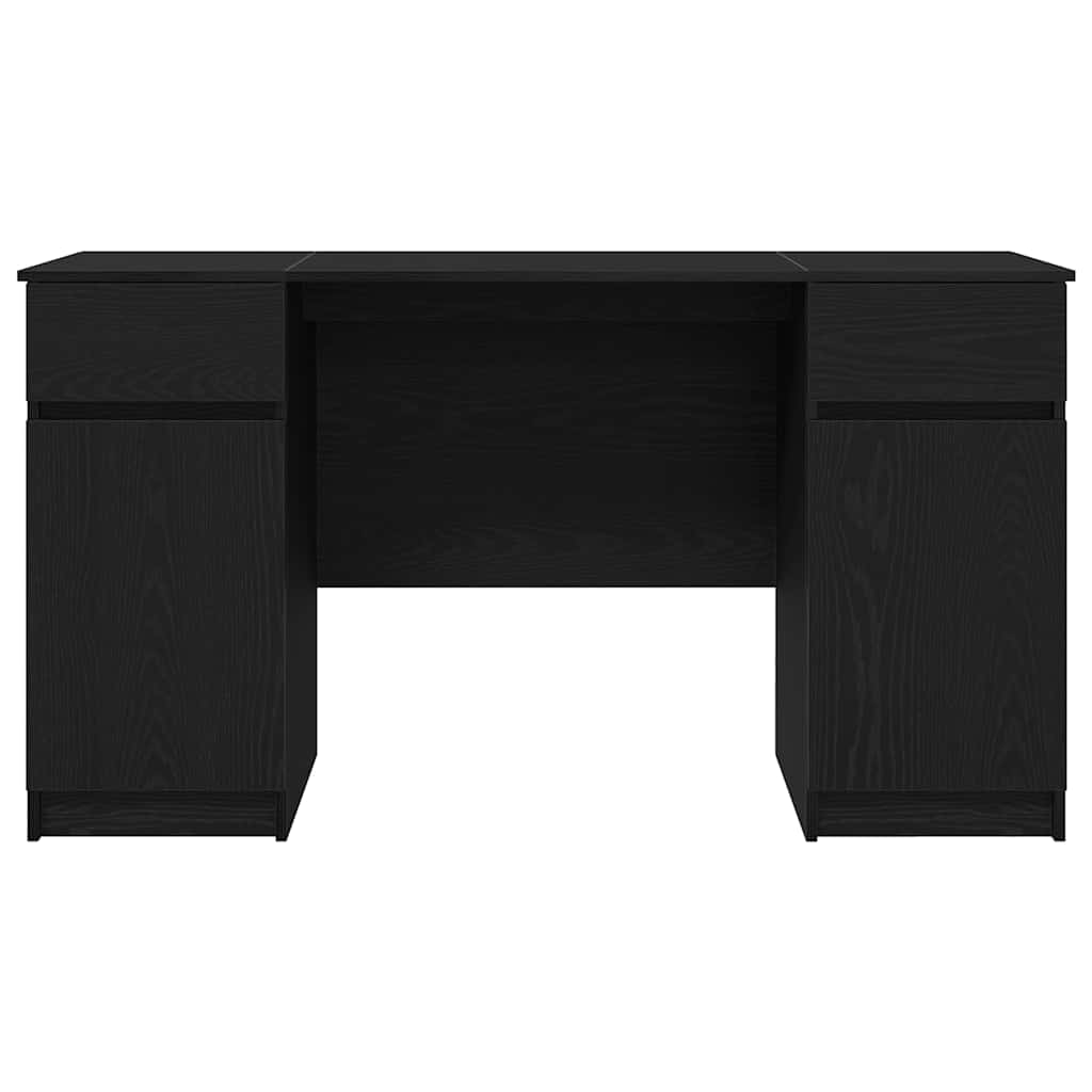 Schreibtisch Schwarz Eichen-Optik Holzwerkstoff