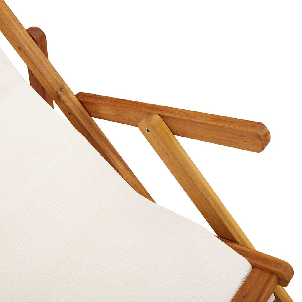 Klappstuhl mit Armlehnen, hellgraues Akazienholz und Textilene