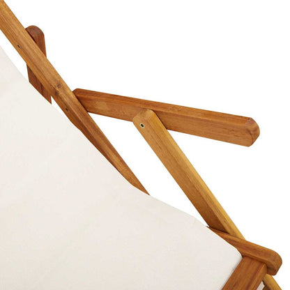 Klappstuhl mit Armlehnen, hellgraues Akazienholz und Textilene