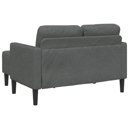 2-Sitzer-Sofa mit Chaiselongue L-förmig Dunkelgrau 125 cm Stoff