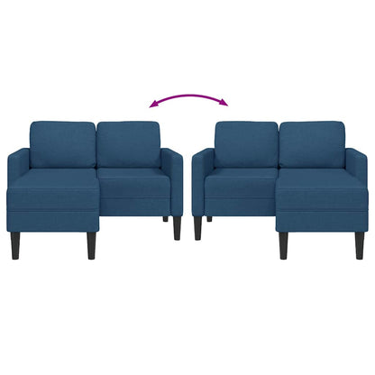 2-Sitzer-Sofa mit Chaiselongue L-Form Blau 125 cm Stoff