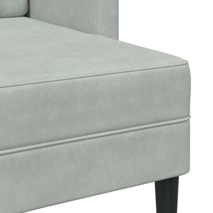 2-Sitzer-Sofa mit Chaiselongue L-Form Hellgrau 125 cm Samt