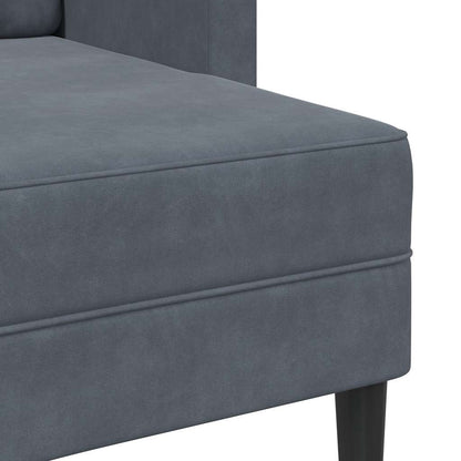 2-Sitzer-Sofa mit Chaiselongue L-Form Dunkelgrau 125 cm Samt