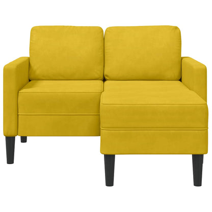 2-Sitzer-Sofa mit Chaiselongue L-Form Gelb 125 cm Samt