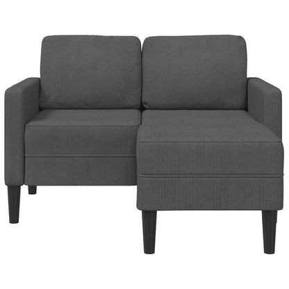 2-Sitzer-Sofa mit Chaiselongue L-förmig Dunkelgrau 125 cm Leinen