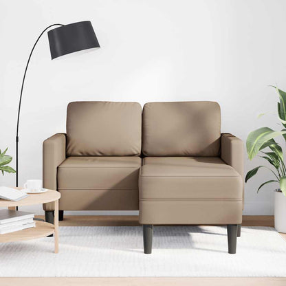 2-Sitzer-Sofa mit Chaiselongue L-Form Cappuccino-Braun 125 cm