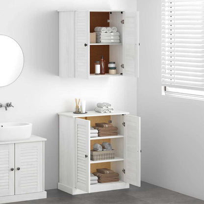 Badezimmermöbel-Set 2 stk. Weiß und Antikweiß 67,5 x 34 x 80 cm