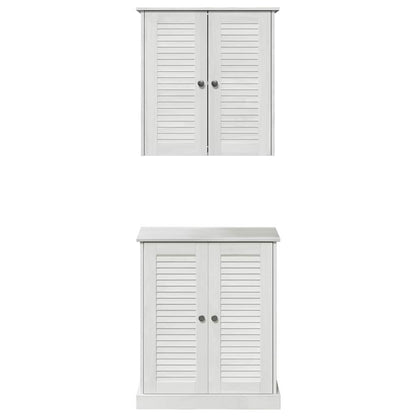 Badezimmermöbel-Set 2 stk. Weiß und Antikweiß 67,5 x 34 x 80 cm
