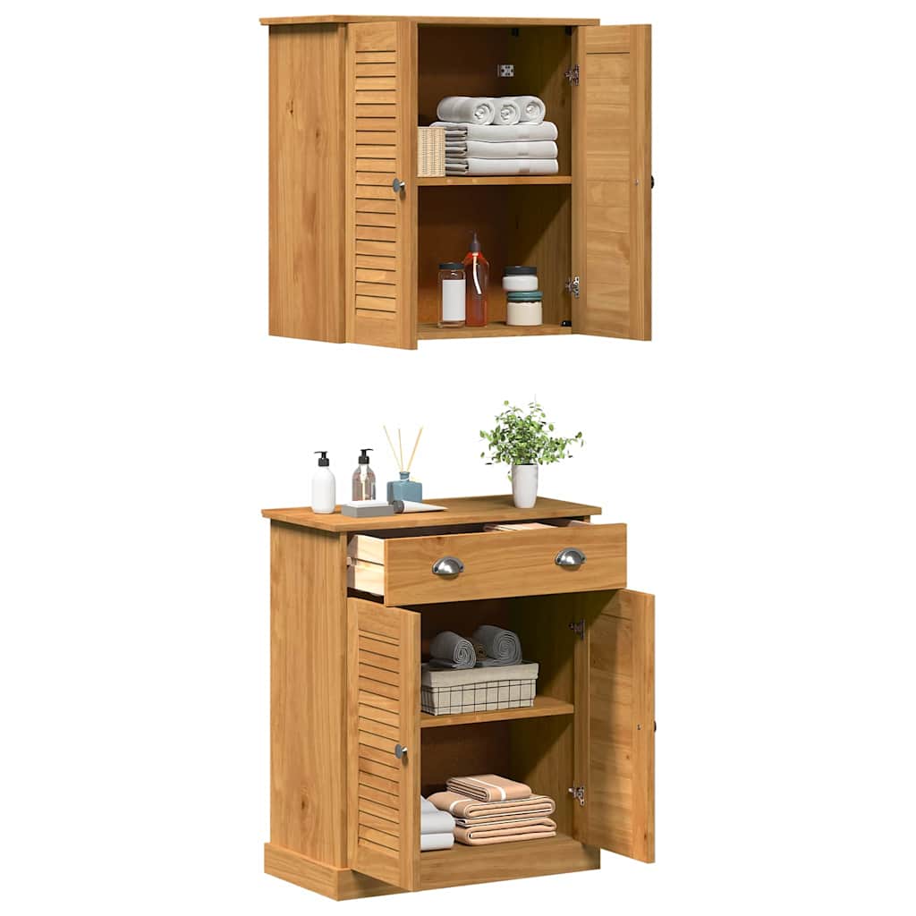 Badezimmermöbel Set mit Regal 2 pcs Braun 67,5 x 34 x 80 cm