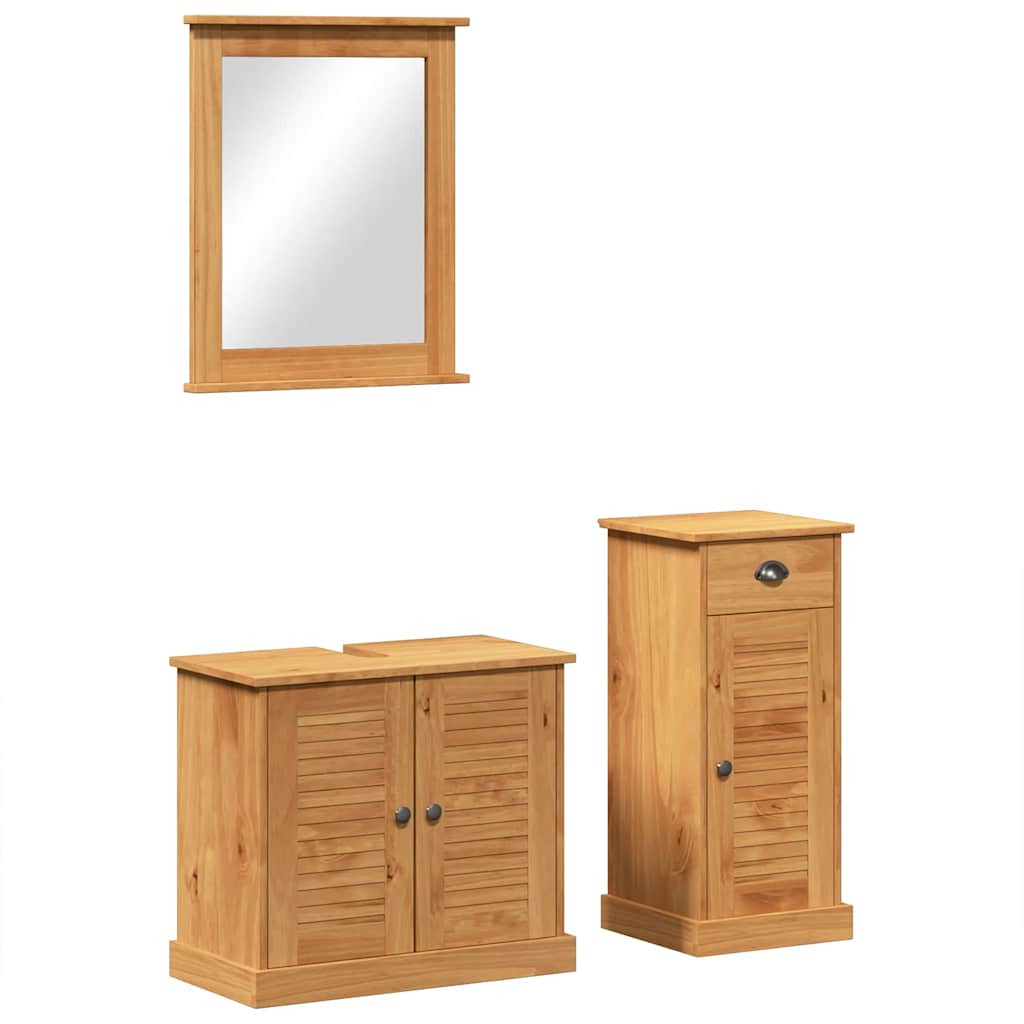 Badezimmermöbel-Set mit Regal VIGO 3 pcs Braun 37 x 34 x 80 cm