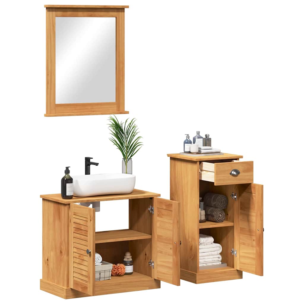Badezimmermöbel-Set mit Regal VIGO 3 pcs Braun 37 x 34 x 80 cm
