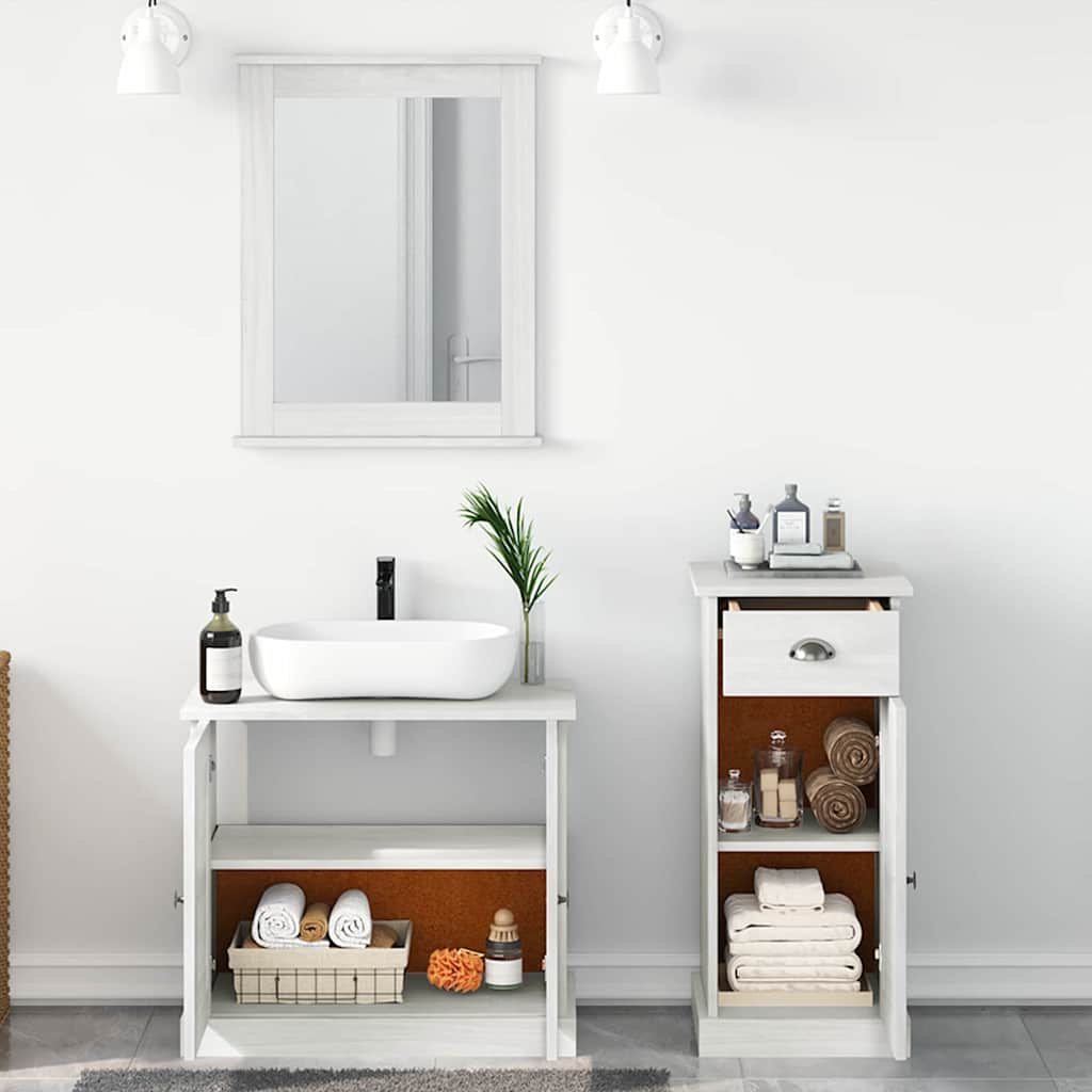 Badezimmermöbel-Set 3 stk. Antik Weiß 37.5 x 34 x 80 cm