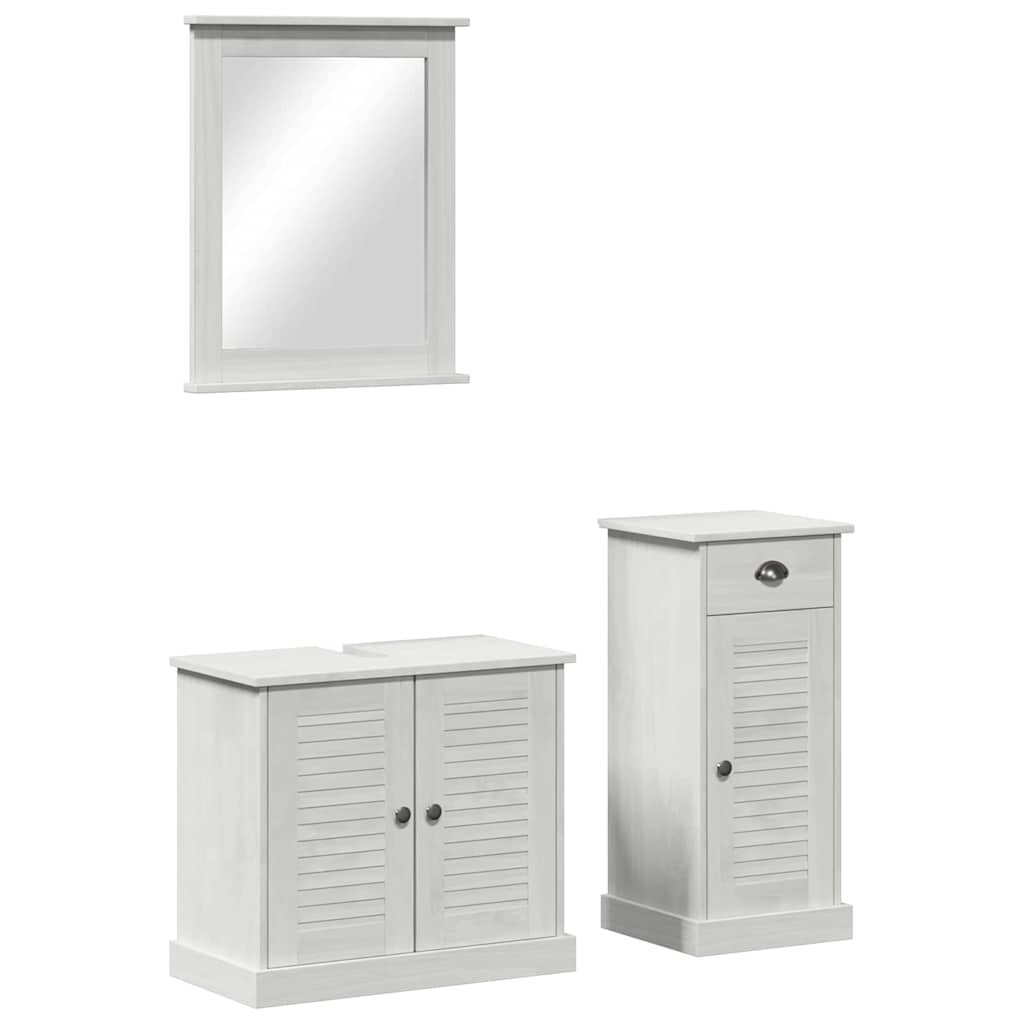 Badezimmermöbel-Set 3 stk. Antik Weiß 37.5 x 34 x 80 cm