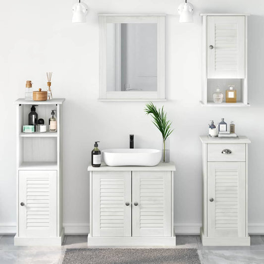 Badezimmermöbel Set mit Regal 5 pcs Antik Weiß 37 x 34 x 110 cm