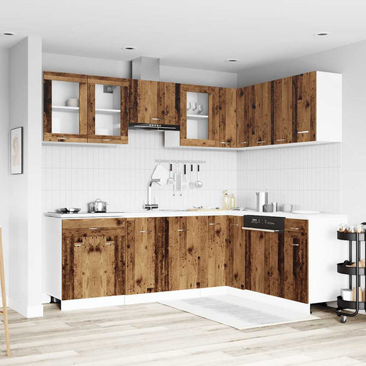 11-tlg. Küchenschrank-Set Lyon Altholz-Optik Holzwerkstoff