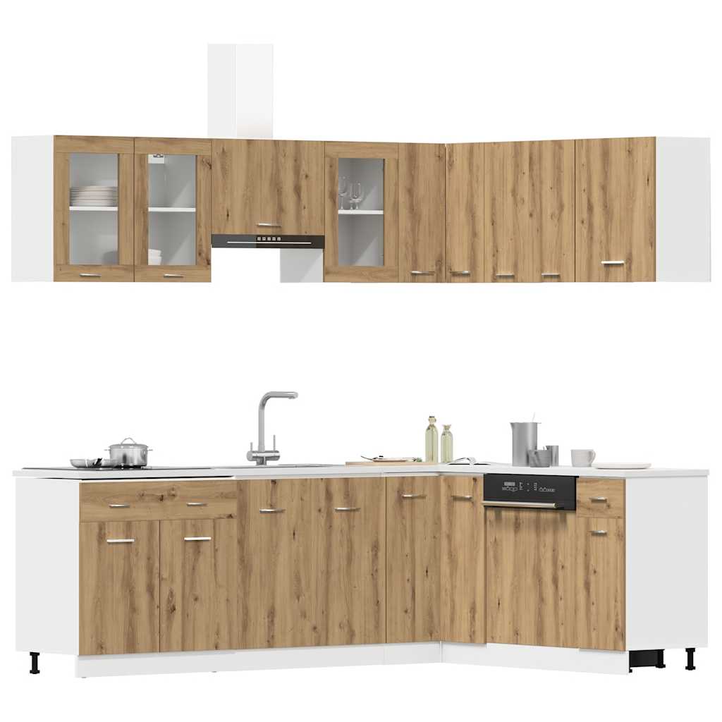 11-tlg. Küchenschrank-Set Lyon Artisan-Eiche Holzwerkstoff