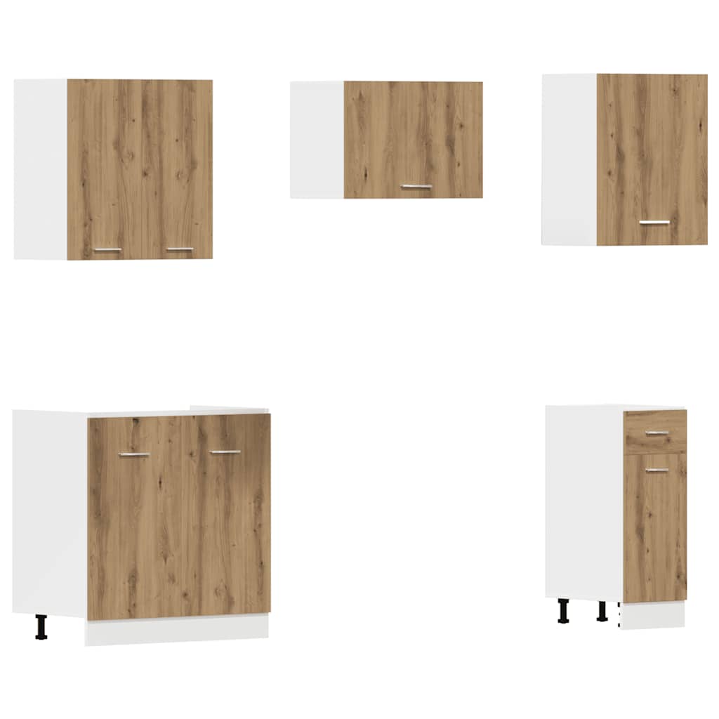 11-tlg. Küchenschrank-Set Lyon Artisan-Eiche Holzwerkstoff