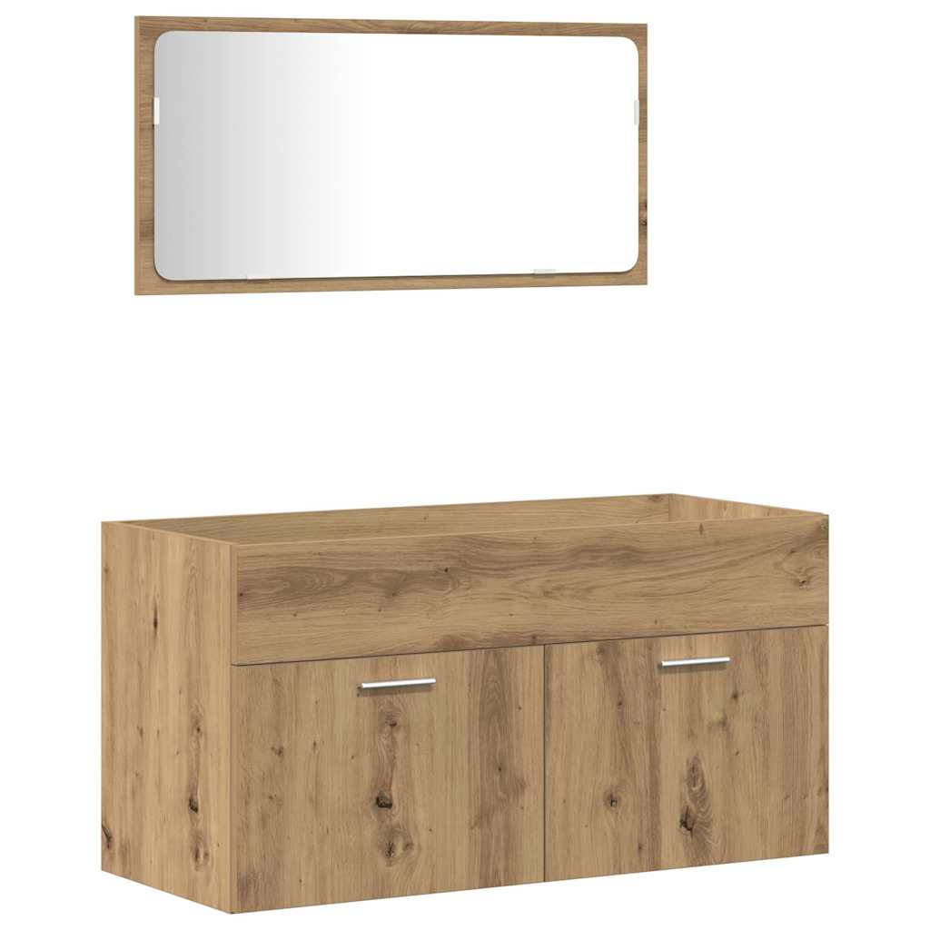 3-tlg. Badmöbel-Set Artisan-Eiche Holzwerkstoff