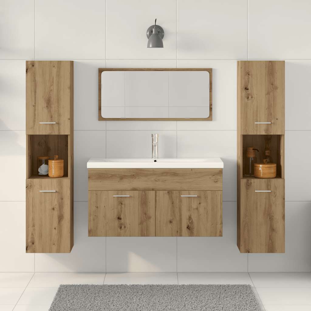 4-tlg. Badmöbel-Set Artisan-Eiche Holzwerkstoff