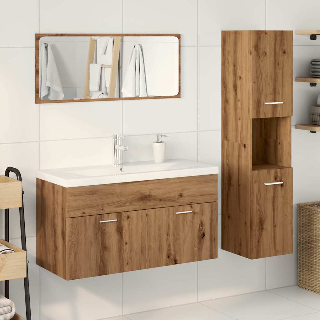 4-tlg. Badmöbel-Set Artisan-Eiche Holzwerkstoff