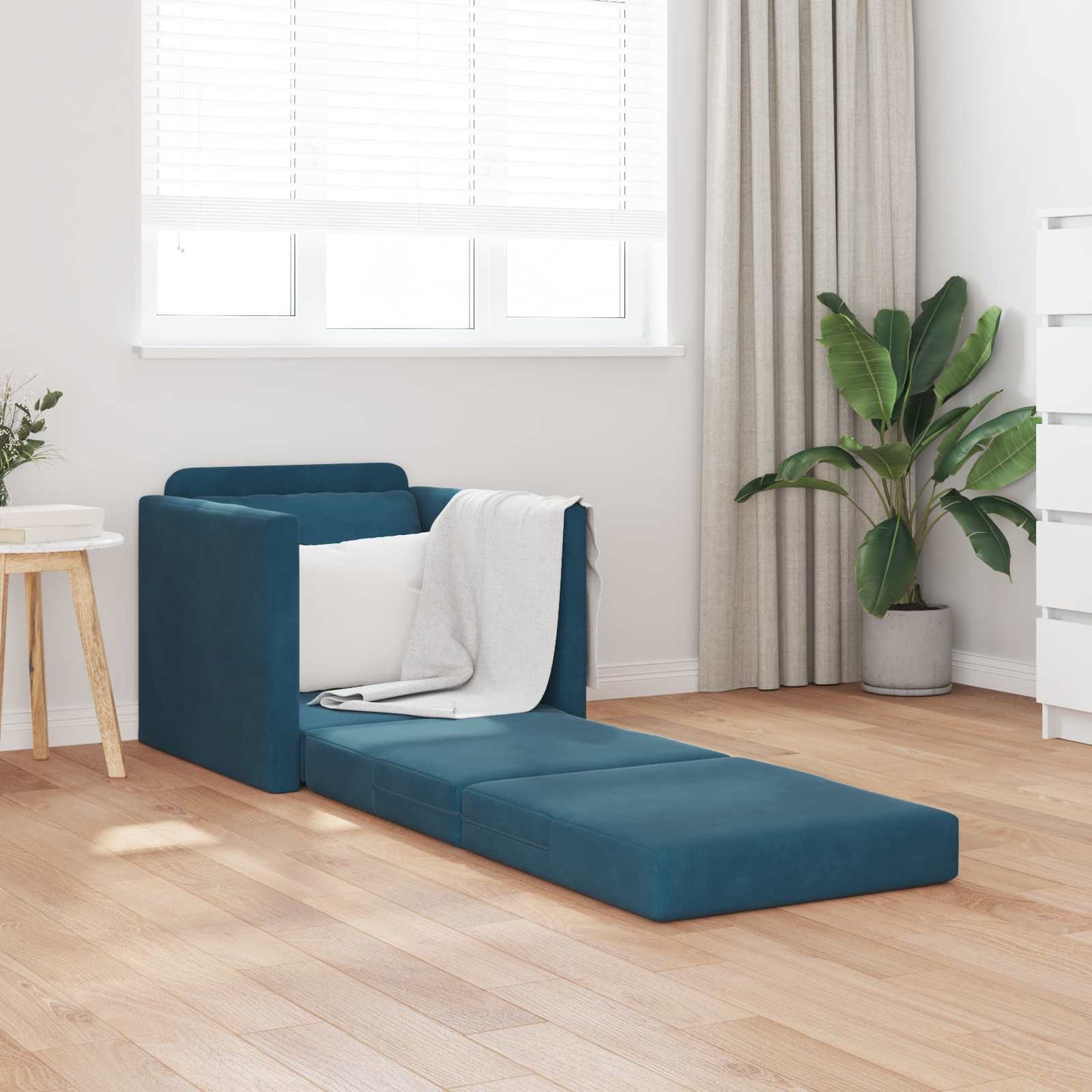 Schlafsofa Blau 74 x 77 x 81 cm Samt