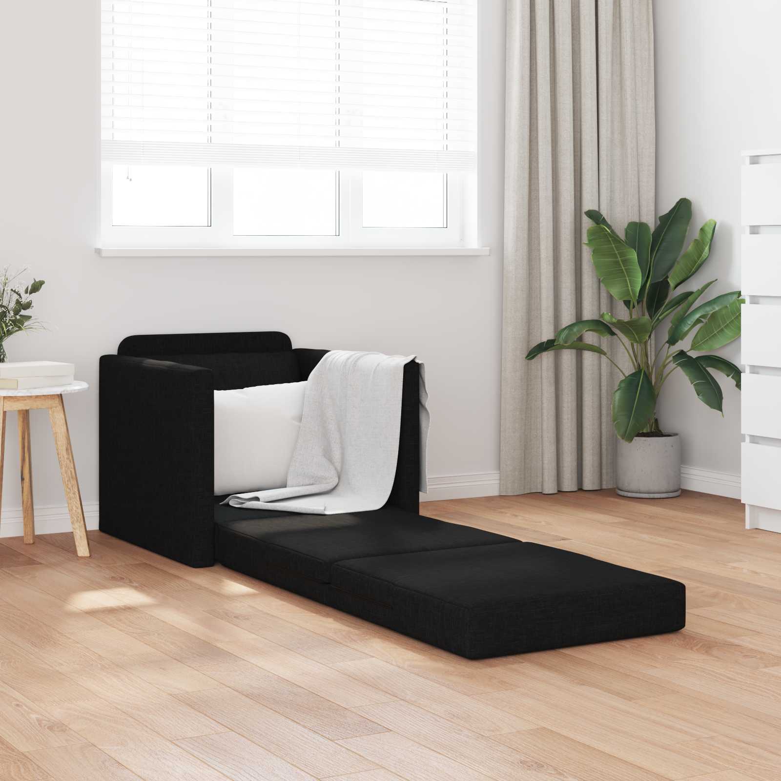 Schlafsofa Schwarz 74 x 77 x 81 cm Stoff