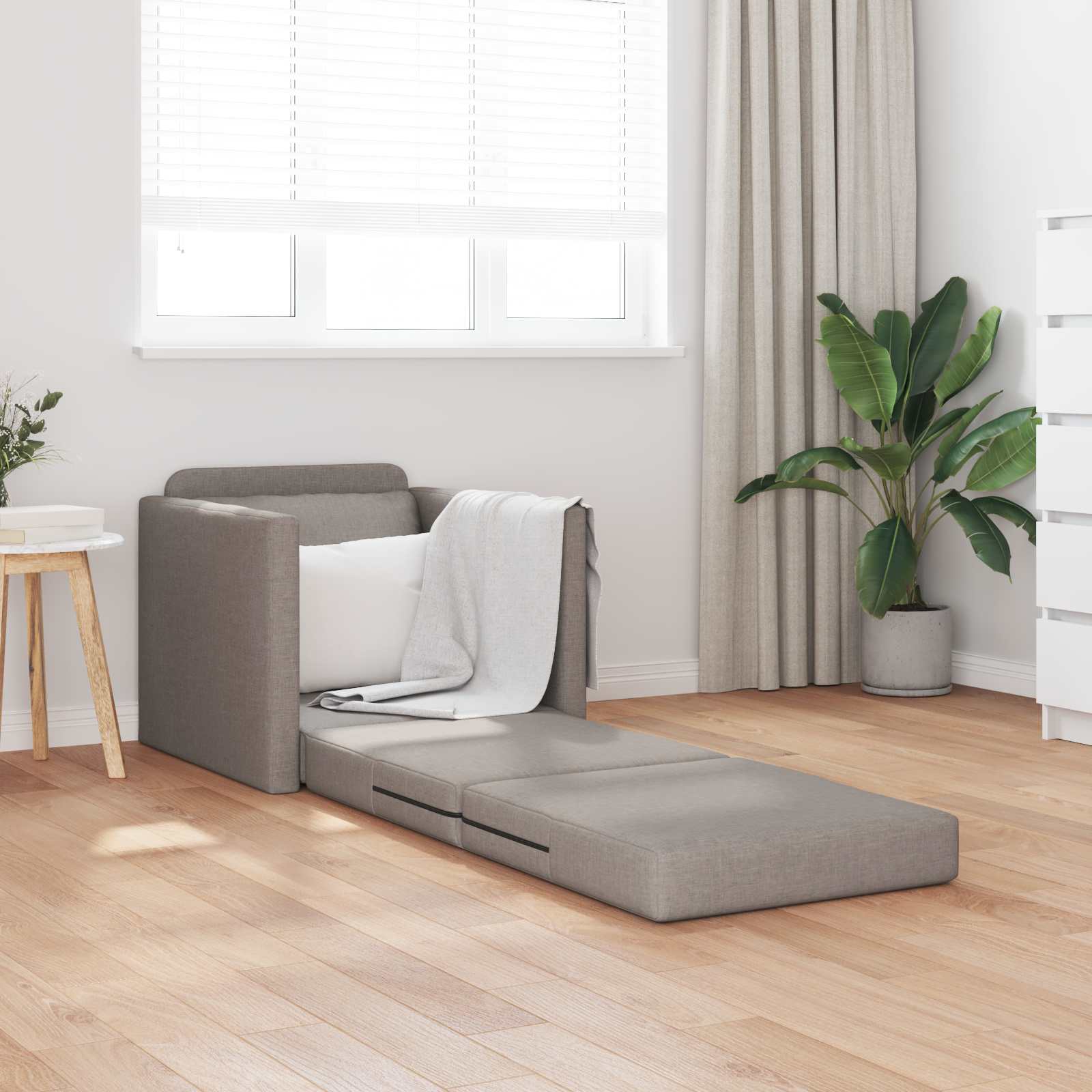 Schlafsofa Taupe 74 x 77 x 81 cm Stoff