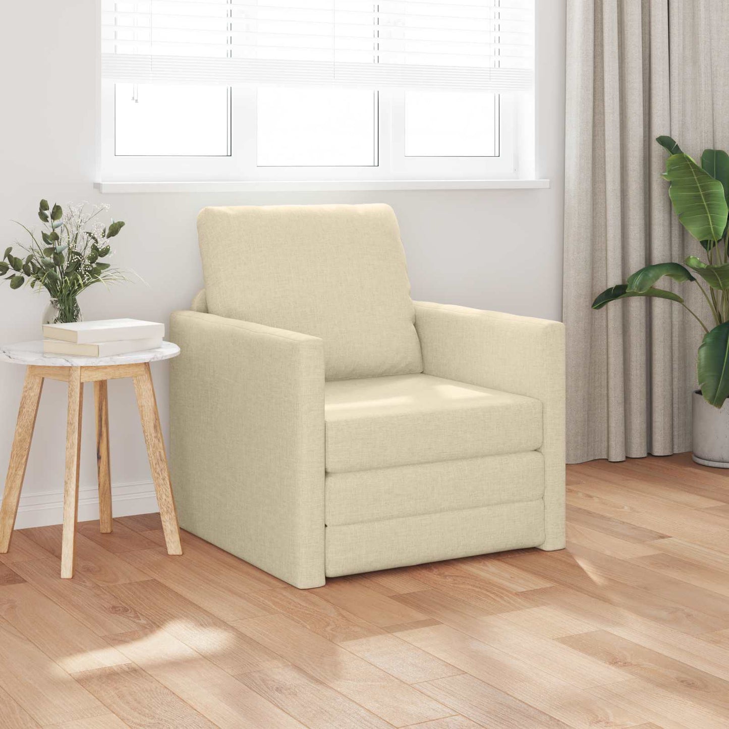 Schlafsofa Creme 74 x 77 x 81 cm Stoff