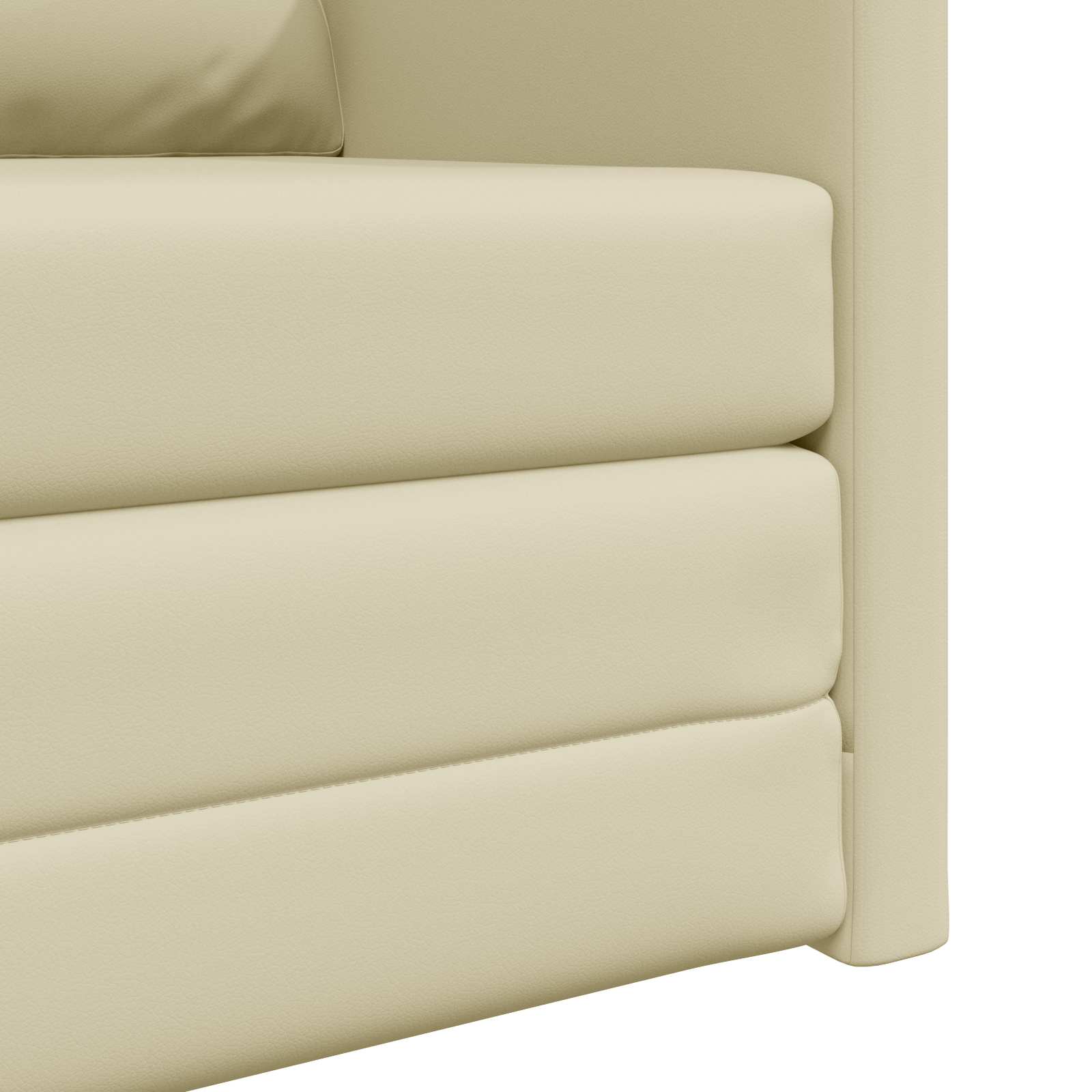 Schlafsofa 60cm Creme Kunstleder