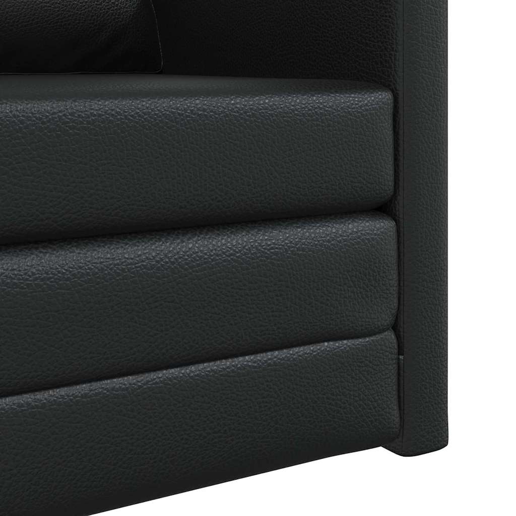 Boden Schlafsofa mit Kissen Schwarz 74 x 77 x 81 cm Kunstleder