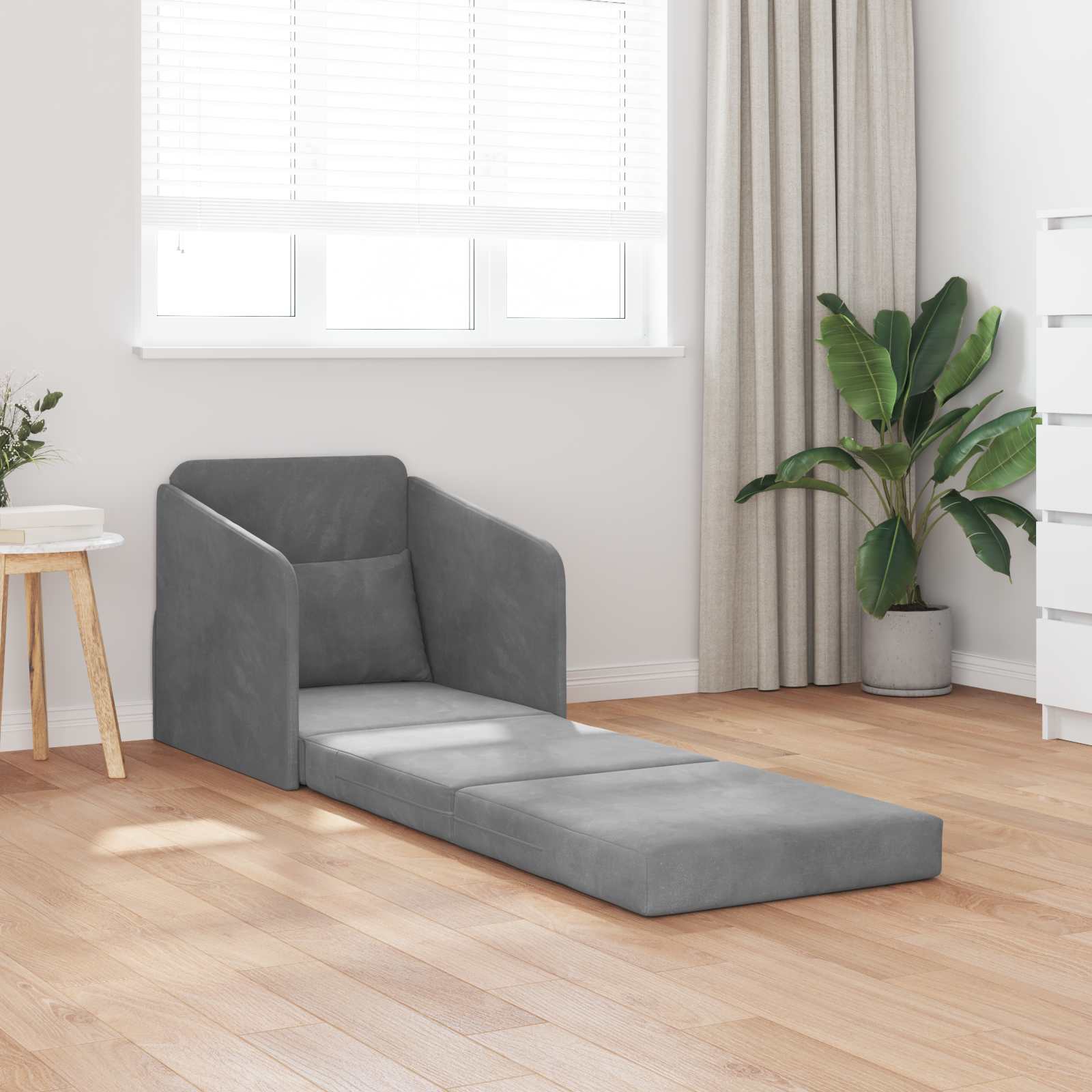 Schlafsofa Dunkelgrau 65 x 80 x 83 cm Samt