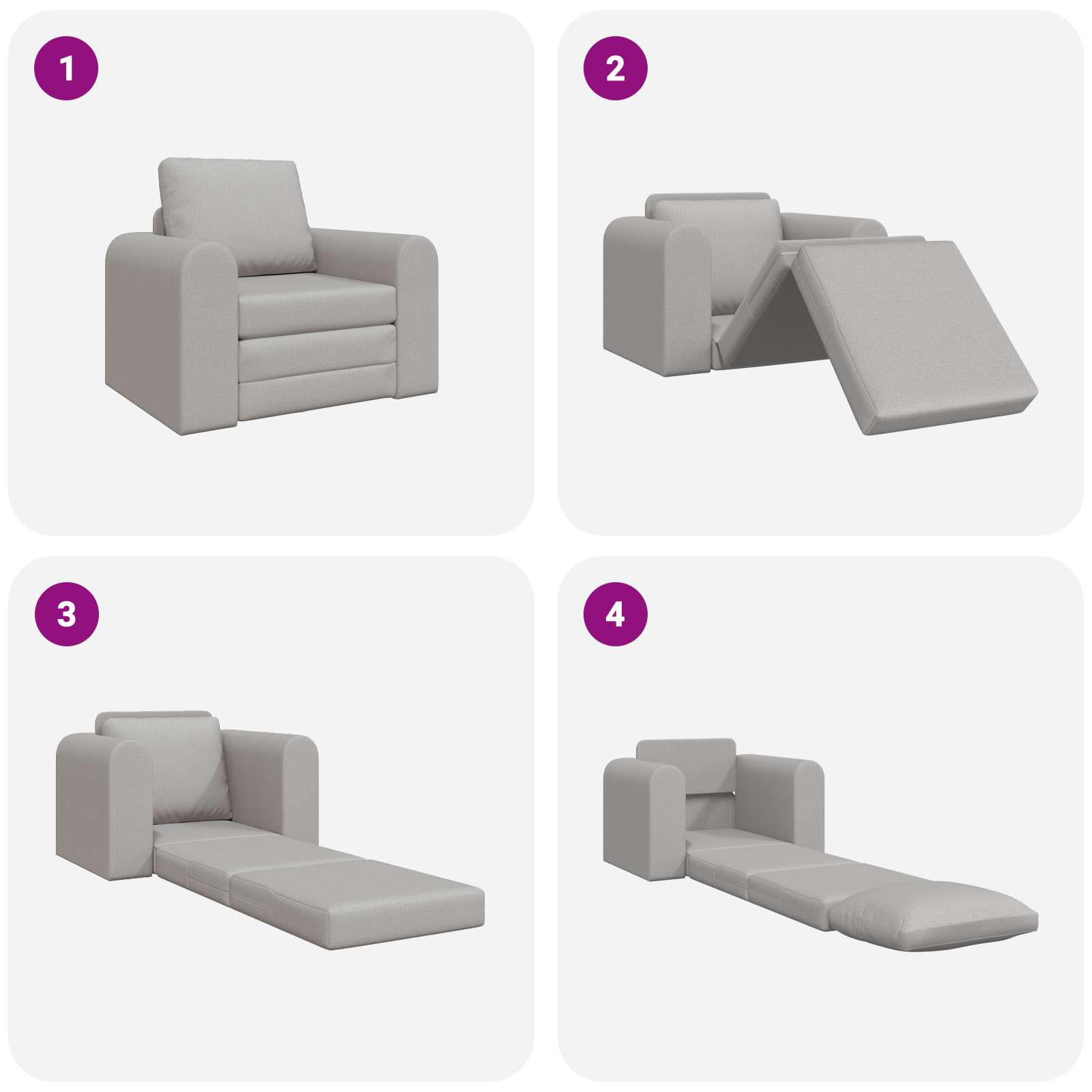 Schlafsofa Wolkengrau 98 x 71 x 83 cm Stoff