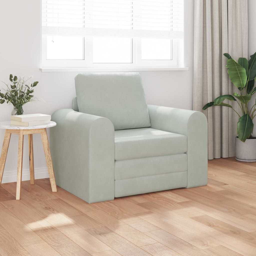 Sofa Bett Hellgrau 98 x 71 x 83 cm Samt