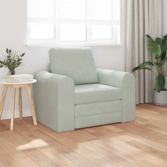 Sofa Bett Hellgrau 98 x 71 x 83 cm Samt