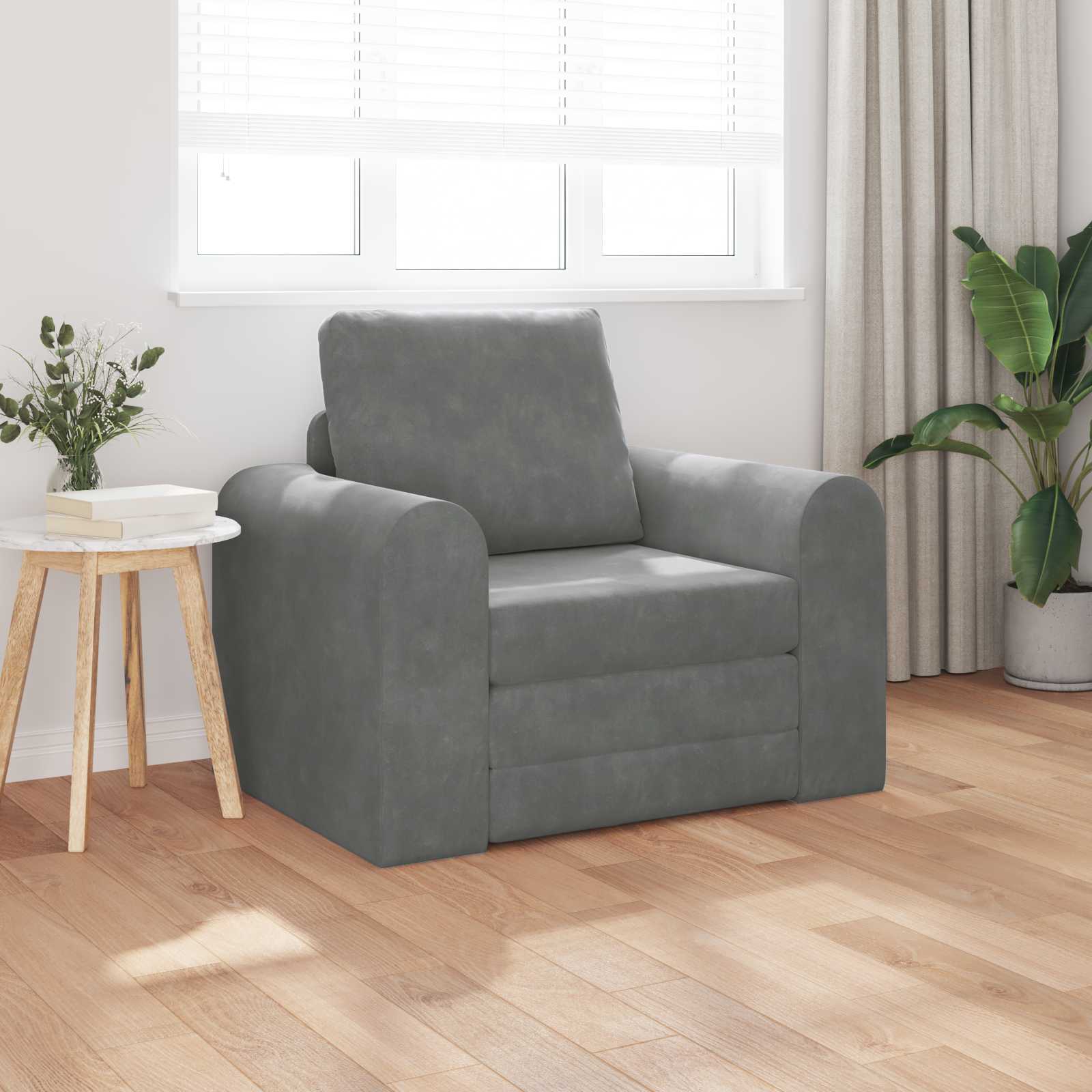 Schlafsofa Dunkelgrau 98 x 71 x 83 cm Samt