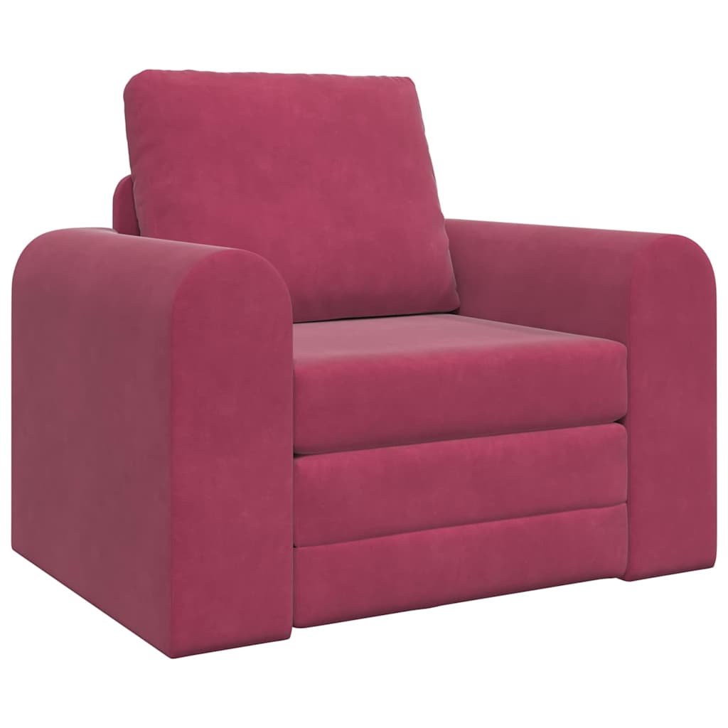 Sofa Bett Weinrot 98 x 71 x 83 cm Samt