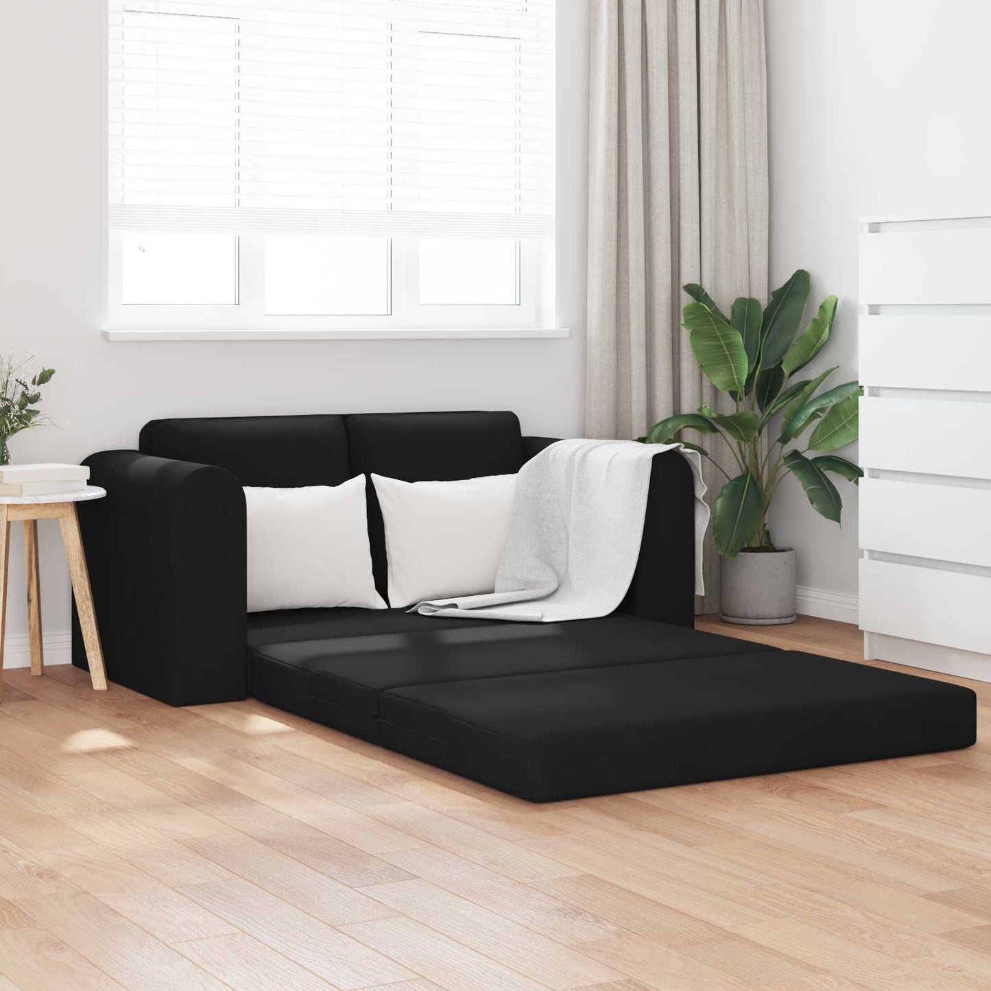 Schlafsofa 60cm Schwarz Stoff