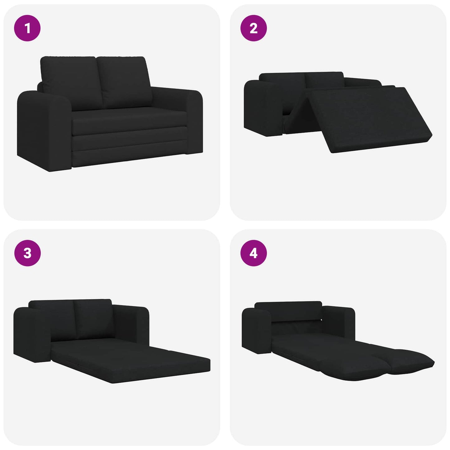 Schlafsofa 60cm Schwarz Stoff