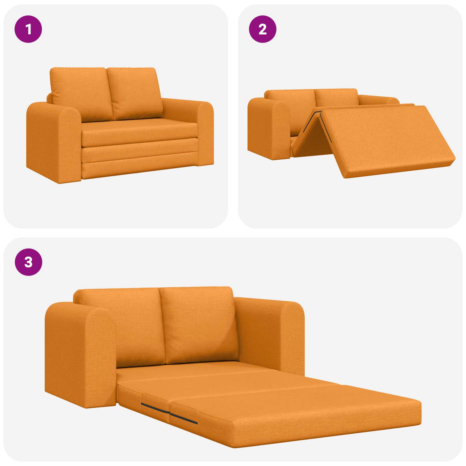 Schlafsofa 60cm Dunkelgelb Stoff