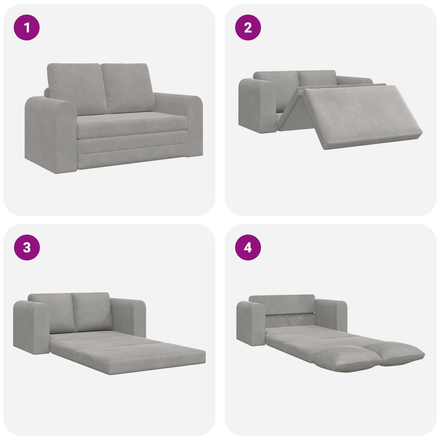 Schlafsofa Hellgrau 148 x 71 x 83 cm Samt