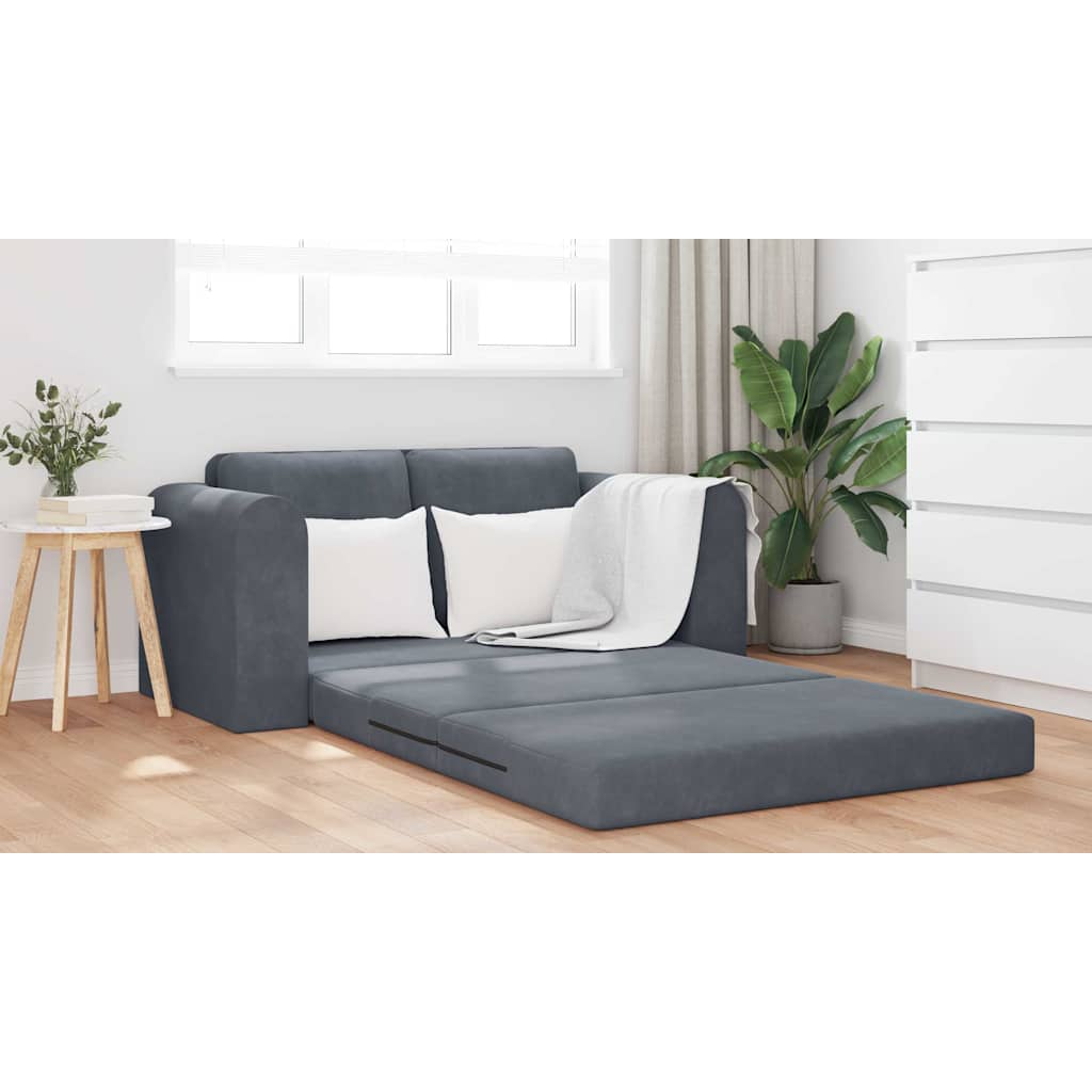 Sofa Bett Dunkelgrau 148 x 71 x 83 cm Samt
