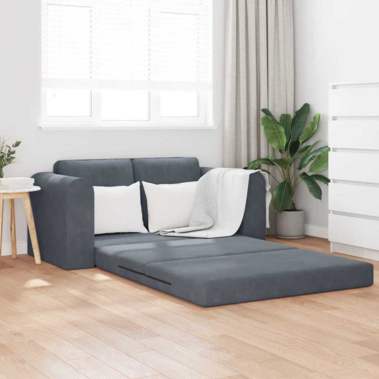 Sofa Bett Dunkelgrau 148 x 71 x 83 cm Samt